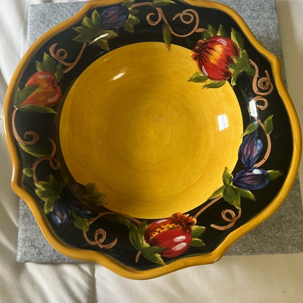 Raymond Waites Tuscan Italy Patterned Salad Bowl